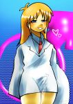  1boy aged_up anime blonde_hair blue_background blue_eyes boner coat cumming_penis erection_under_clothes femboy genderswap genderswap_(ftm) long_hair long_hair_male male male_only mars_symbol nichijou otoko_no_ko polka_dot_background professor_shinonome rule_63 tight tight_fit tights tokosamq trap young_adult 