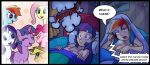 applejack_(mlp) breasts cleavage csimadax dream female fluttershy_(mlp) friendship_is_magic human humanized my_little_pony pinkie_pie_(mlp) rainbow_dash_(mlp) rarity_(mlp) sleeping speech_bubble text twilight_sparkle_(mlp) underwear