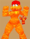  1girl bear_alpha birthday_pinata_(roblox) breasts camex_ genderswap genderswap_(mtf) helmet nipples orange_hair pussy red_helmet roblox tagme 