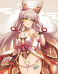  1girl alluring animal_ears chest_jewel cleavage detached_sleeves enni facial_mark high_res highleg highleg_leotard leotard long_hair low_twintails nia nia_(blade) nia_(blade)_(xenoblade) nia_(xenoblade) nintendo silver_hair small_breasts stockings twin_tails very_long_hair wide_hips xenoblade_(series) xenoblade_chronicles_2 yellow_eyes 