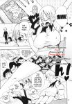 acid_head doujinshi english_text glasses huge_breasts megane misutake monkey_d._luffy monochrome murata nami-san_cow_transformation_plan nami_(one_piece) nami_no_koukai_nisshi_special one_piece sanji translated