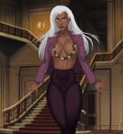 1girl 1girl african african_female big_breasts breasts comic_book_character dark-skinned_female dark_skin female_focus female_only high_res long_hair marvel mature mature_female mutant_(marvel) ororo_munroe patreon patreon_paid patreon_reward solo_female solo_focus storm_(x-men) sunsetriders7 superheroine tagme white_hair x-men x-men_evolution