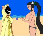 beach bikini breasts cfnf clothed_female_nude_female enf funny grope happy hoodie litchi_faye_ling nude taokaka topless