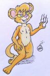  1girl 1girl anthro anthrofied cub feline fuzzy kneel lion nude rdk small_breasts the_lion_king vitani 