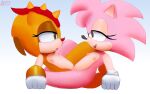 2girls aerosin classic_amy_rose completely_nude cub cute female female_focus female_only flat_chest furry furry_female gloves hedgehog high_res lesbian_sex multiple_girls nude scissoring sega simple_background small_breasts sonic sonic_(series) sonic_the_hedgehog_(series) sungazer_lizard tribadism trip_the_sungazer white_background young yuri