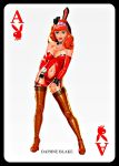 breasts bunnysuit daphne_blake hairband high_heels playboy_logo playing_card red_hair redhead scooby-doo stockings tagme