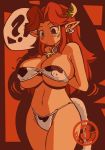  big_breasts bikini breasts cow_bell cow_ears cow_girl cow_horns cow_print cow_tail cowbell female horns huge_breasts luigi64 malon redhead solo tail the_legend_of_zelda 