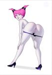 1girl anus ass bent_over dat_ass dc dc_comics female female_only functionally_nude functionally_nude_female high_heels jinx legs looking_at_viewer nude panties panties_around_legs pussy solo standing tagme teen_titans whargleblargle