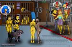 aged_up american_dad angela big_breasts big_penis crossover cuffs donna_tubbs family_guy francine_smith futanari human joyce_kinney latex lois_griffin marge_simpson milf monocone ropes stockings the_simpsons whip yellow_skin