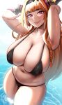 1girl 1girl bikini breasts cleavage female_only hololive huge_breasts kiryuu_coco looking_at_viewer roresu thick_thighs wide_hips