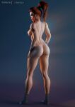 1girl 3d ass big_breasts blender_(software) blizzard_entertainment breasts brigitte_(overwatch) brown_hair high_resolution nipples nude overwatch tattoo vgerotica