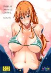  2boys 2girls big_breasts blush breasts censored comic completely_nude fellatio group_sex handjob hetero highres isao large_breasts long_hair mmf_threesome multiple_boys multiple_girls nami nami_(one_piece) navel nipples nude one_piece oral orange_eyes orange_hair penis sex spread_legs straw_hat_pirates tattoo threesome translated vaginal 