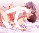  2boys anal bad_id blush brown_hair censored cum cum_in_ass cum_on_body cum_on_lower_body cum_while_penetrated gay grey_hair hand_holding holding_hands kaworu_nagisa kiss male male_focus multiple_boys neon_genesis_evangelion nude pegu_(sokokunatoriumu) penis pointless_censoring saliva school_uniform sex shinji_ikari short_hair sweat tears testicles yaoi 