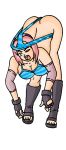 archangemon ass ass_crack atomic_wedgie blue_panties bra_and_panties cleavage naruto pink_hair sakura_haruno striped_panties wedgie