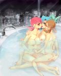 3girls akane_(pokemon) anal_fingering aqua_hair arm_grab art artist_request ass babe back bare_back bare_legs bare_shoulders barefoot bath bathtub big_breasts blue_eyes blue_hair blush breasts breath brown_hair city cityscape clair closed_eyes collarbone eye_contact feet female_butt_nudity female_full_frontal_nudity female_nudity fingering flat_chest french_kiss group_hug group_sex gym_leader hair hair_ornament hair_up half-closed_eyes hand_holding harem hugging ibuki_(pokemon) interlocked_fingers kiss kissing kotone_(pokemon) legs lesbian looking_at_another love low_twintails moaning multiple_girls naughty_face night night_sky nintendo nipples nude open_mouth pink_hair pokemon pokemon_(anime) pokemon_(game) pokemon_heartgold_and_soulsilver pokemon_hgss ponytail pussy red_eyes saliva saliva_trail shared_bathing short_hair sitting sky submerged sweat threesome tongue tongue_out twintails uncensored water wet whitney yuri