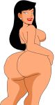  1girl annondude20_(editor) big_ass big_breasts black_hair dat_ass dc_comics dcau edit hand_on_hip lois_lane looking_back photoshop red_lipstick superman:_the_animated_series transparent_background wide_hips 