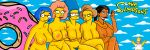 5girls edna_krabappel homer_simpson luann_van_houten manjula_nahasapeemapetilon marge_simpson maude_flanders milf naked nude the_simpsons yellow_skin