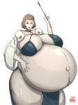  bikini_top brown_hair closed_eyes fire_emblem gigantic_breasts hyper_pregnancy manuela_(fire_emblem) manuela_casagranda milf pregnant pregnant_belly pregnant_female smile zeruxu 