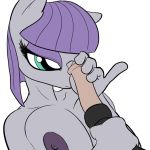 2014 animal_genitalia anthro breasts duo earth_pony equine eyelashes female friendship_is_magic full_stop furry gif grey_body hair handjob hetero horse horsecock male mammal maud_pie my_little_pony nipples nude penis plain_background pony purple_hair white_background