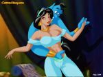 2004 aladdin_(series) cartoonvalley.com disney fingering genie genie_(aladdin) hand_under_clothes helg_(artist) princess_jasmine watermark web_address web_address_without_path