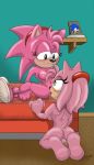 2012 amy_rose amy_rose_(classic) female hedgehog lesbian masturbation oral oral_sex pussy pussylicking sega selfcest sex sonic sonic_(series) sonic_team sonic_the_hedgehog spazman square_crossover vaginal