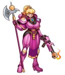  adepta_sororitas armor armored_boots armored_gloves axe battle_axe big_breasts blazbaros blonde blonde_female blonde_hair blue_eyes crown flamethrower helmet_removed jewelry nintendo pink_armor pink_clothing ponytail prayer_beads princess_peach shoulder_armor sister_of_battle warhammer_(franchise) warhammer_40k weapon 