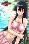 1girl akame_(akame_ga_kill!) akame_ga_kill! alluring artist_name bikini black_hair female_only long_hair necroxxx red_eyes