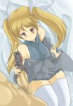 blonde_hair cum momio pandora panties panty_on_penis pantyjob thighhighs uncensored underwear yuukyuu_no_sharin