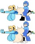 1boy 1girl capcom crossover from_behind mega_man metroid nintendo rockman rockman_(character) samus_aran sex super_smash_bros.