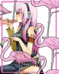 1girl animal bad_id bird blush fellatio flamingo hetero long_hair luka_megurine megurine_luka nakasone_haiji oral panties pantyshot penis pink_hair solo_focus tears thighhighs uncensored underwear vocaloid white_panties
