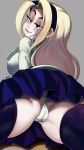 1girl ass big_ass blonde_hair filia_(skullgirls) panties short_hair skullgirls underwear white_panties