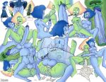 abdominal_bulge big_breasts big_testicles blue_skin cartoon_network cum_dump cum_inside drooling excessive_cum full-package_futanari futanari green_skin incognitymous_(artist) lapis_lazuli_(steven_universe) long_penis mating_press multiple_positions peridot_(steven_universe) steven_universe timelessgear worried_expression x-ray