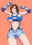 1girl alluring athletic_female battle_damage battle_damaged big_breasts brown_eyes brown_hair cirenk female_abs fit_female kazama_asuka namco tekken tekken_tag_tournament_2 torn_clothes