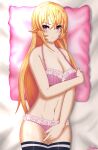 alluring big_breasts bra breasts dakimakura hasuke_(artist) long_socks nakiri_erina panties purple_eyes shokugeki_no_souma strawberry_blonde_hair underwear