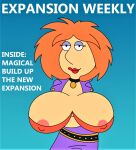 dress family_guy huge_breasts lois_griffin magazine_cover nipples_visible_through_clothing