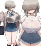 1girl big_breasts fanart nago_purin uzaki-chan_wa_asobitai! uzaki_yanagi