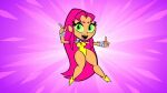  1girl alien alien_girl dc_comics edit edited female_only green_eyes green_eyes_female red_hair smile starfire teen_titans teen_titans_go the_incredible_quad thick_thighs 