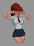  1girl barbara_gordon batgirl batman_(series) blue_eyes breasts comic_book_character double_v double_v_over_eyes female_focus female_only glasses high_res medium_breasts patreon patreon_paid patreon_reward red_hair sunsetriders7 superheroine tagme teen v v_over_eye v_over_eyes 