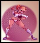 1girl ball buntail cleavage pe_teacher robotboy sweat wagner wide_hips