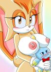  1boy 1girl anthro breasts chao cheese_the_chao cream_the_rabbit furry nipples nude rabbit sega sonic_the_hedgehog_(series) sonicguru tagme 