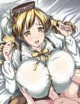 breasts cfnm clothed_female_nude_male cum cum_between_breasts kloah mahou_shoujo_madoka_magica mami_tomoe paizuri paizuri_under_clothes puella_magi_madoka_magica soft_breasts tomoe_mami