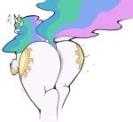 ass big_ass cold-blooded-twilight equine female friendship_is_magic from_behind horn huge_ass my_little_pony princess princess_celestia princess_celestia_(mlp) royalty solo tail white_background winged_unicorn wings