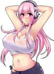 1girl 1girl armpits big_breasts clothed_female female_focus female_only long_hair nipples_visible_through_clothing nishida_megane nitroplus solo_female super_sonico