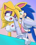 1boy 1girl anthro bouncing_breasts bunnie_rabbot cheating cheating_wife doggy_position furry hedgehog nipples penis pussy rabbit sega sex sonic_the_hedgehog sonic_the_hedgehog_(series) sonicguru tagme testicles vaginal