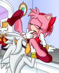 1boy 2_girls amy_rose anthro bat furry hedgehog pussylicking rouge_the_bat sega silver_the_hedgehog sonic_the_hedgehog_(series) sonicguru tagme