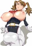 1girl 1girl big_breasts brown_hair female_focus female_only gundam gundam_build_fighters_try konakona long_hair nipples sazaki_kaoruko solo_female solo_focus