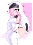 ami big_ass big_breasts blush geoexe gwain_saga nipple_bulge nun nun's_habit pink_hair stockings thick_thighs