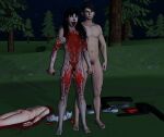  1boy 1girl 3d angela_baker blood damien_thorn gore guro horror knife nude nude_female nude_male open_mouth sleepaway_camp the_omen thepervertedxnart violence xnalara 