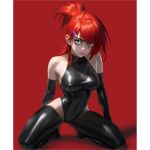  black_eyes foster&#039;s_home_for_imaginary_friends frankie_foster latex_bodysuit latex_gloves latex_thighhighs looking_at_viewer older older_female perfect_breasts ponytail red_hair unionguy young_adult young_adult_female young_adult_woman 