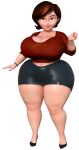 3d big_ass big_breasts brown_eyes brown_hair disney helen_parr hourglass_figure milf saturnxart sexy the_incredibles